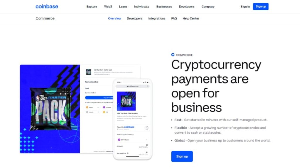 Coinbase Commerce website