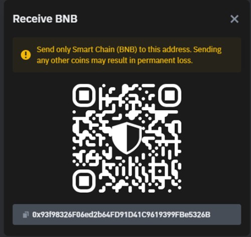 Trust Wallet receive BNB QR