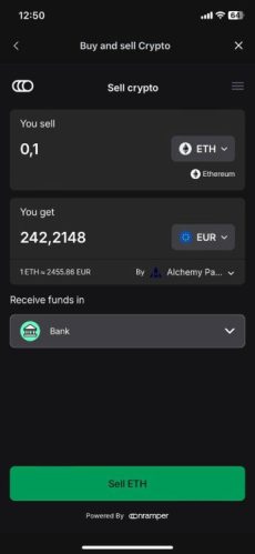 Zypto App sell crypto offramp